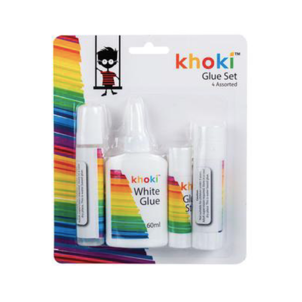 Khoki Stationary- Glue Set 4 Piece x 2