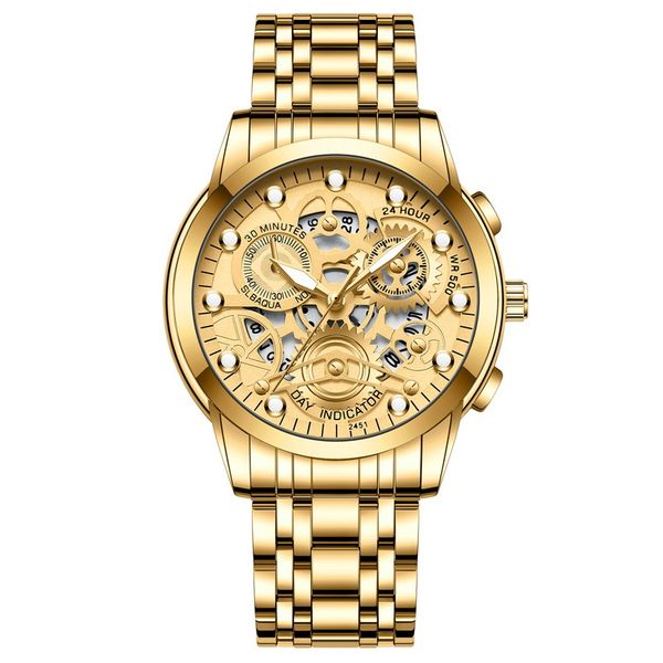 Men's Quartz Casual Luminous Stainless Steel Waterproof Watch - Silver