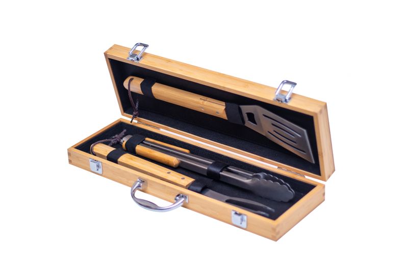 Bamboo Case Utensil Braai Set