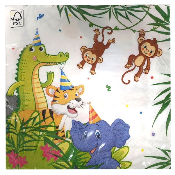 Jungle Balloons 2ply Paper Napkins - 33x33cm