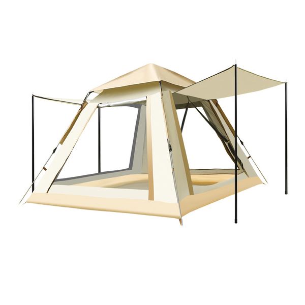 Coated Dome Canopy Tent, 4-6 Person Camping Shelter with Full UV Block