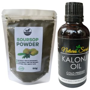 Soursop (Graviola) leaf Supplement Powder and Black Seed oil Combo
