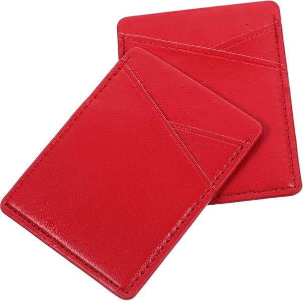 2pcs Adhesive Pu Leather Phone Card Holder Wallet for Cell Phones - Small