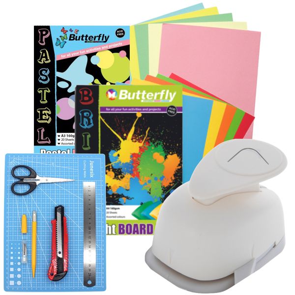 Craft Scrapbooking Corner Paper Punch With Cutting Mat &amp; Cardboard (160GSM)