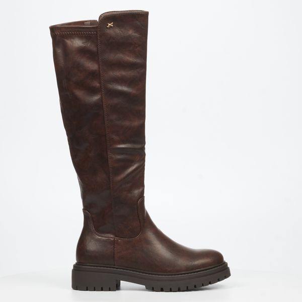 ROCK &amp; CO Globe 1 Women Faux Leather Long Boots - Chocolate