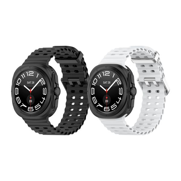 2 PACK Breathable Silicone Strap Compatible With Samsung Galaxy Watch Ultra