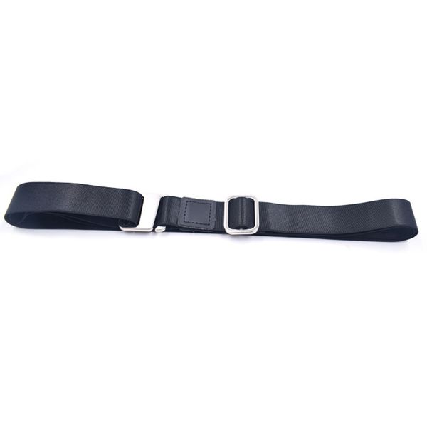 Men Black polyester fibre Sliding Buckle Casual Belt