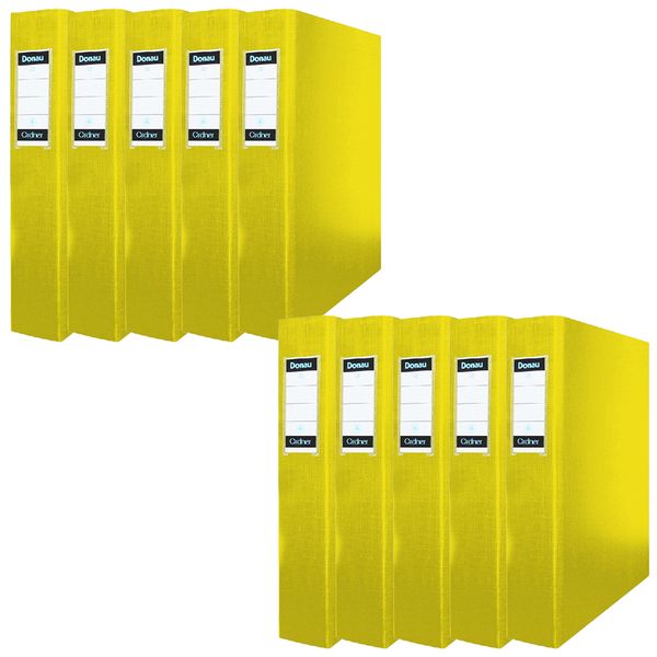 Donau A4 Ring Binder File 30mm - 2 ring, Yellow (Pack of 10)