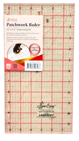 Sew Easy Patchwork Ruler 12 Inch x 6.5 inch