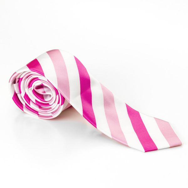 Red And White Diagonal Stripes Tie