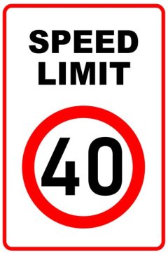 Speed Limit 40 Sign 80x120cm - 2 Pack.