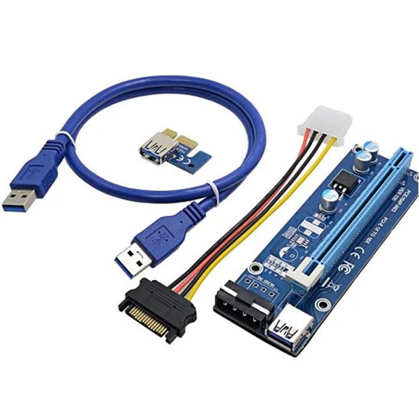 PTech PCI-E Riser Cable Vertical Mount 4 Pin