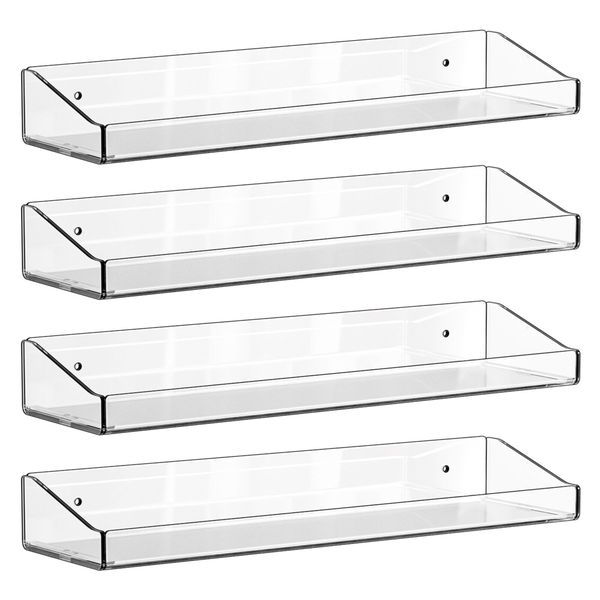 Acrylic Floating Shelves Clear Bathroom Wall Shelf Plant Wall Organizer