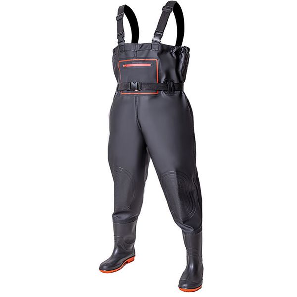 Hunting Outdoor Half-Body Fishing Wader PVC-Wading Shoes-Black41/42/43/44