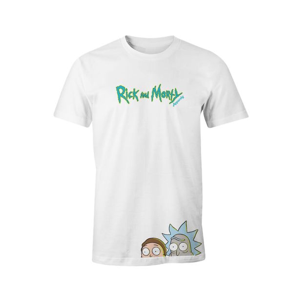 Apparely Rick and Morty Portal Peek White T-Shirt
