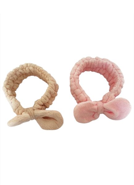 Headwrap Toweling Bow Cleansing Facial Set