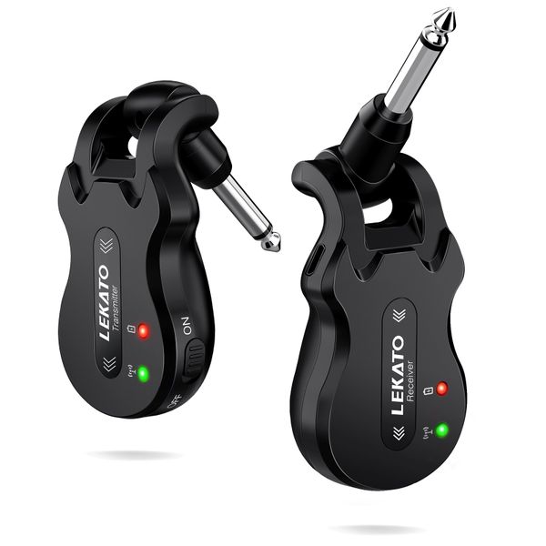 LEKATO 5.8GHz Wireless Guitar System Transmitter Receiver with Charging Box