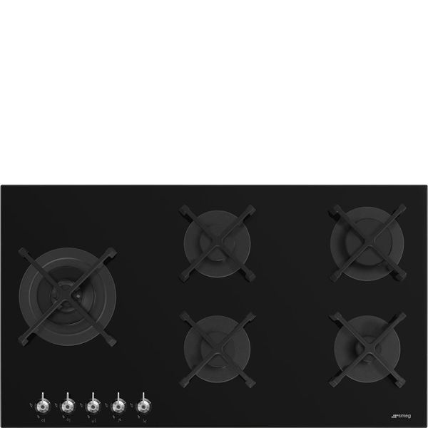 Smeg PV395LNSA2 5 Burner Gas on Glass Hob 90cm
