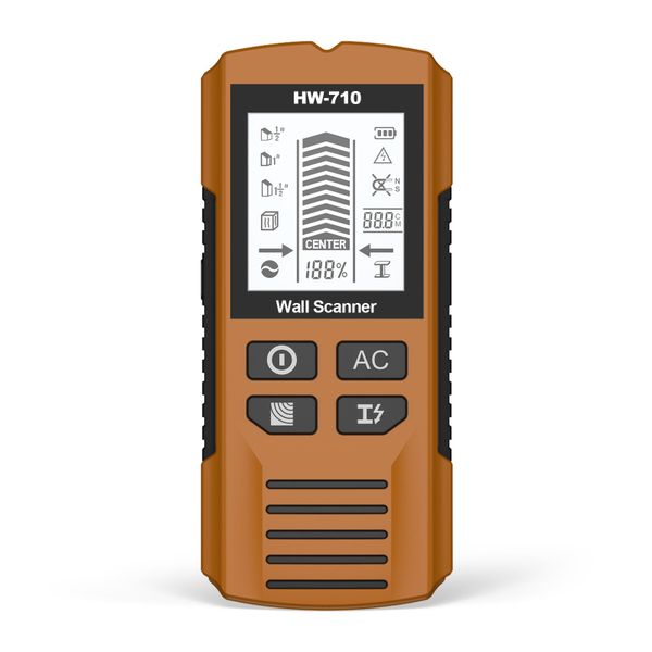 HW-710 Wall Scanner Stud Finder - Detect Wood, Metal &amp; Live AC Wires