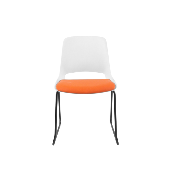 Hachi Lifestyle Chair: Vella Blanc - Sled Base