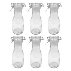 Regent Glass Carafe With Resealable Clip Top Lid 6 Pack, 500Ml 200X75Mm D