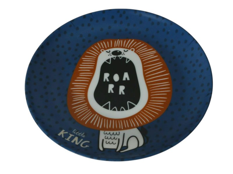 Melamine Round Dinner Plate Lion Print 21cm