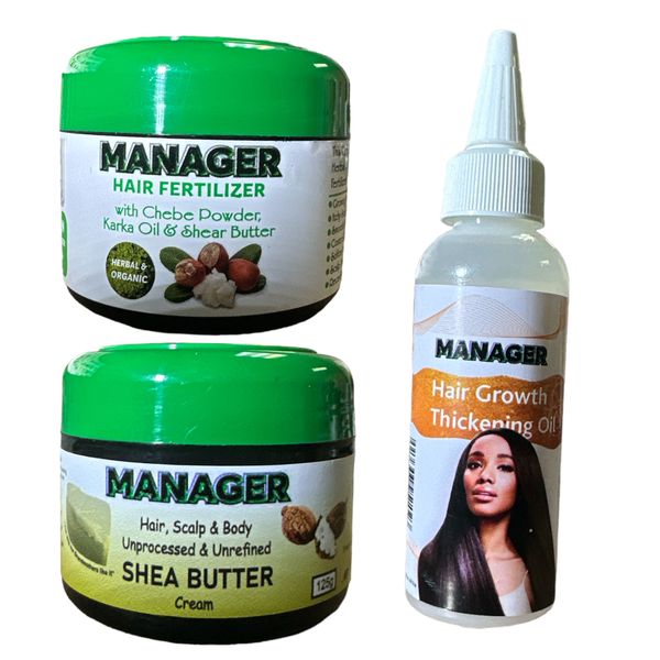 Manager Hair Growth Oil with Fertilizer and Shea Butter Set