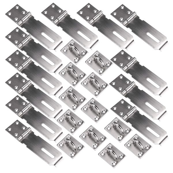 Tool Robust Stainless Steel Hasp &amp; Clamp Latch Lock Set of 12