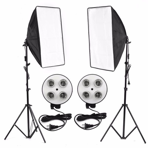 Soft box Squared photography 4 socket e27 Light double