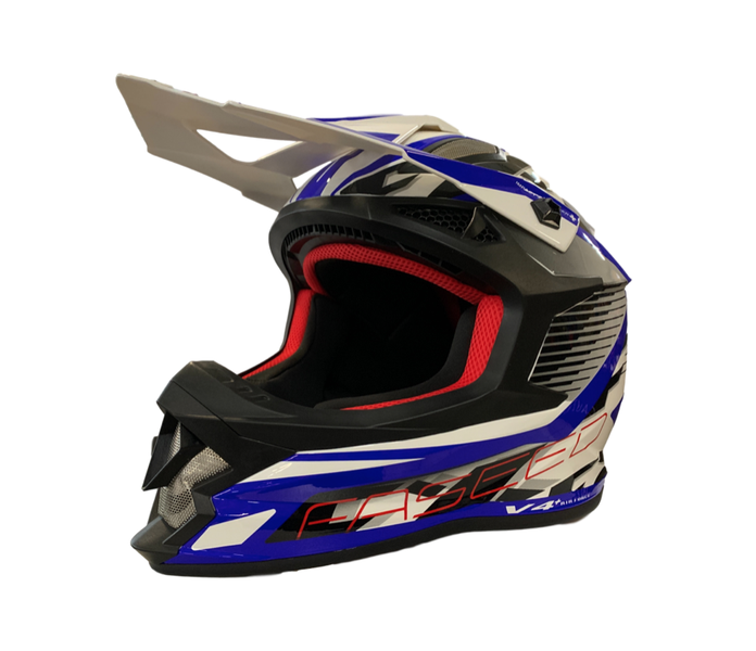 Faseed 609 White/Blue Helmet