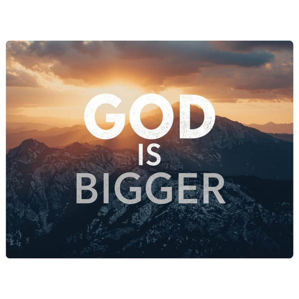 Sunrise Over Mountain God is Bigger Faith Printed Mouse Pad