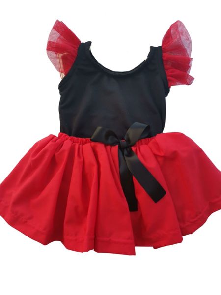 Black and Red tshirt and skirt with nappy cover