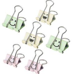 24Pcs - Cute Laughter Assorted Colors Medium Binder Clips 32mm