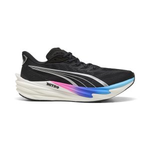 Puma Men's Deviate NITRO 4 Road Running Shoes - Black/Flat Dark Grey/Silver