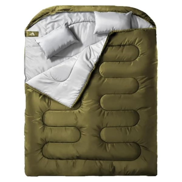 Dansup Adventure Duo Double Sleeping Bag - Adults Camping Set with Pillow