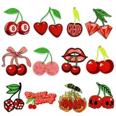 Cherry Iron on Patches Repair Embroidered 12Pcs