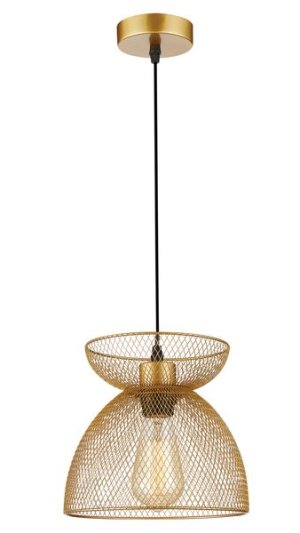 Bright Star Diamond Mesh Pendant - Double-Layer Black or Gold Iron Shade