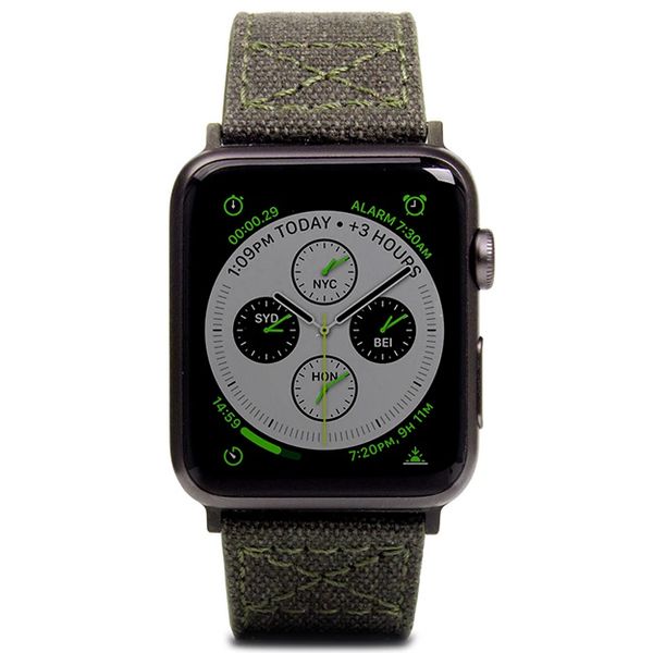 SLG D+ Wax Canvas Strap For Apple Watch 42/44mm - Khaki