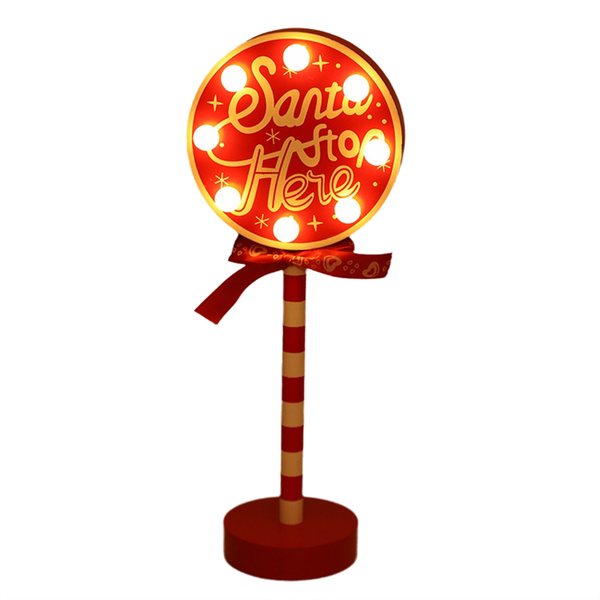 Christmas Vintage Lights North Pole Sign LED Light Street Sign Christmas Wo