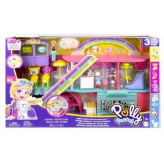 Polly Pocket Sweet Adventures Rainbow Mall , 3 Floors, 35+ Accessories