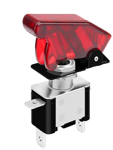 Toggle Switch 12V 20A with Safety Cover - Heavy Duty Rocker Switch .
