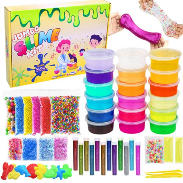 Slime Kit for Kids - 18 Colors DIY Slime Making Toys for Girls &amp; Boys - 54 Piece