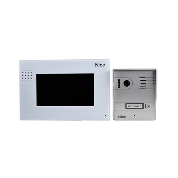 NICE 7" Colour Video Intercom Kit incl Brushed Aluminium Gate Station