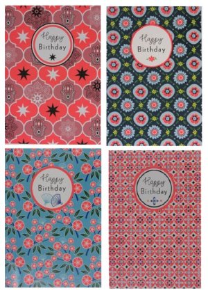 Neon - Birthday Greeting Cards Pack of 4