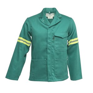 The Continental Flame Retardant Overall Jacket With High Viz - Fern Green