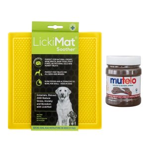 LickiMat Classic Soother Yellow plus Mutelo spread Bundle