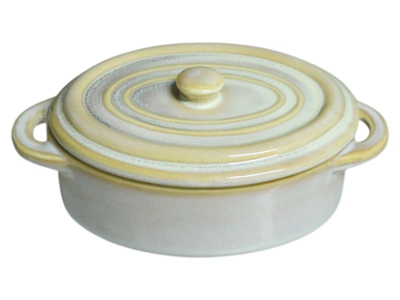 Excellent Houseware Mini Ceramic Round Casserole with Lid 200ml 16x9.5x6.5