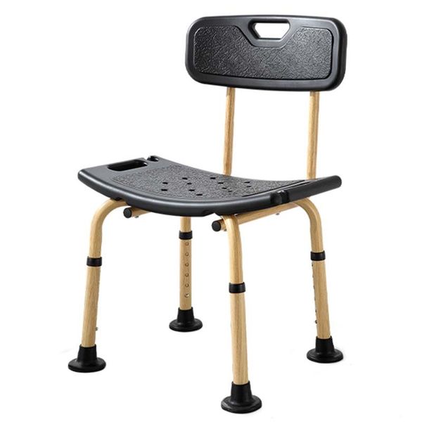 Adjustable HeavyDuty Shower Chair Elderly Disabled Support Seat Wood Finish