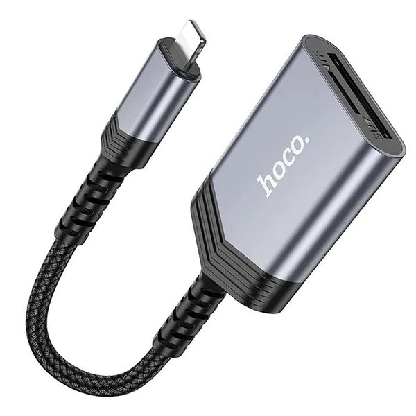 2 in1 lightning Card Reader with SD TF Card reader Grey Compatible with ioS