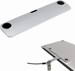 TUFF-LUV Anti-Theft Lock Mount for Laptops - Alimunium - Silver (Need a Lock - SOLD seperatley) - Works with T-Bar Kensington Lock (/K65020/K60600WW)